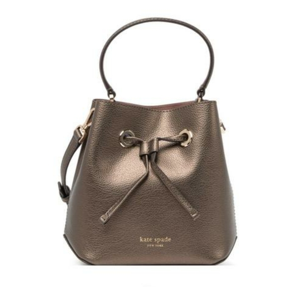 kate spade Handbags - Kate Spade Eva Ash Metallic Bucket Bag